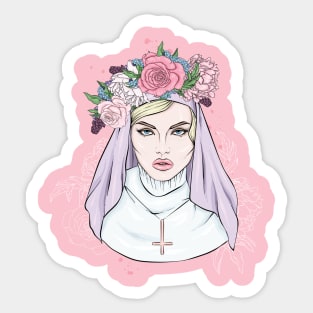 Beautiful Satanic Nun Sticker